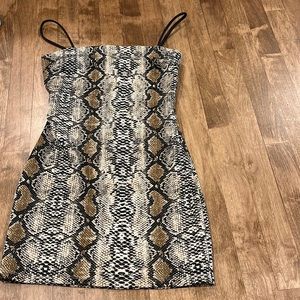 snake skin mini dress